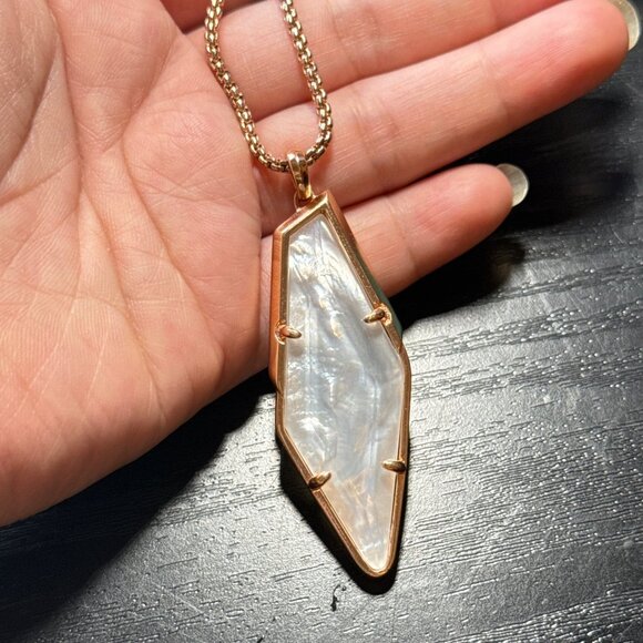 Kendra Scott Lilith Rose Gold Mother of Pearl Necklace - Picture 4 of 5